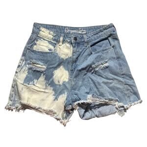 Organic Blue Denim Shorts Women’s Size 9/29 – Light Wash, Distressed, Casual